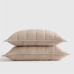 QUINCE Organic Airy Gauze Box Quilt Sham Set King Dune